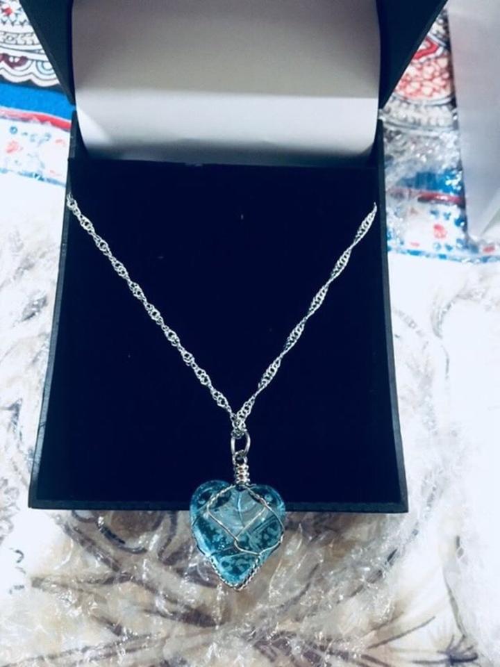 Crystal Heart Glow In The Dark Necklace
