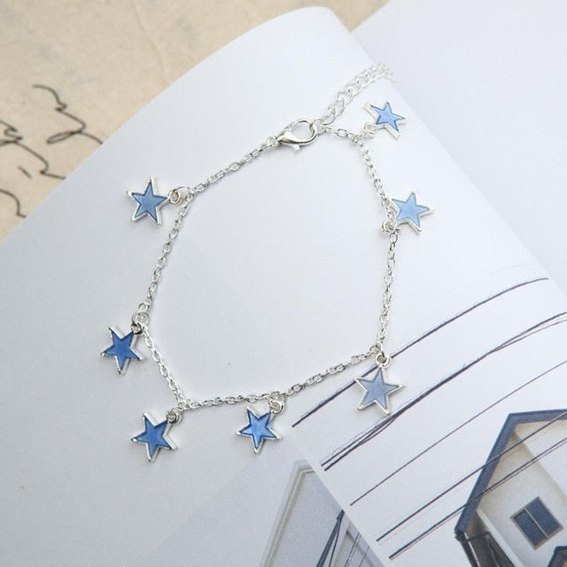 Glowing Stars Silver Anklet