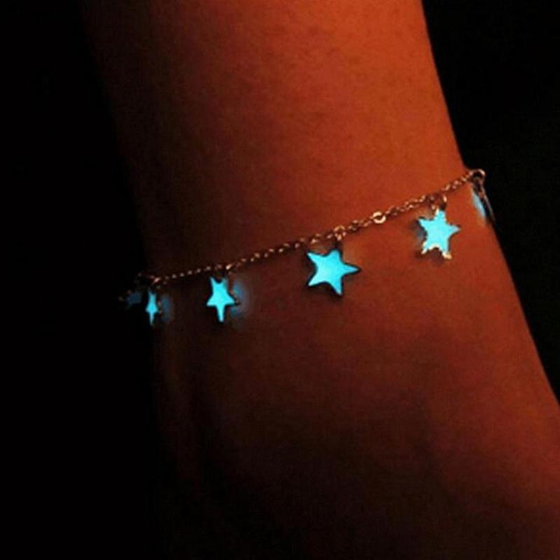 Glowing Stars Silver Anklet