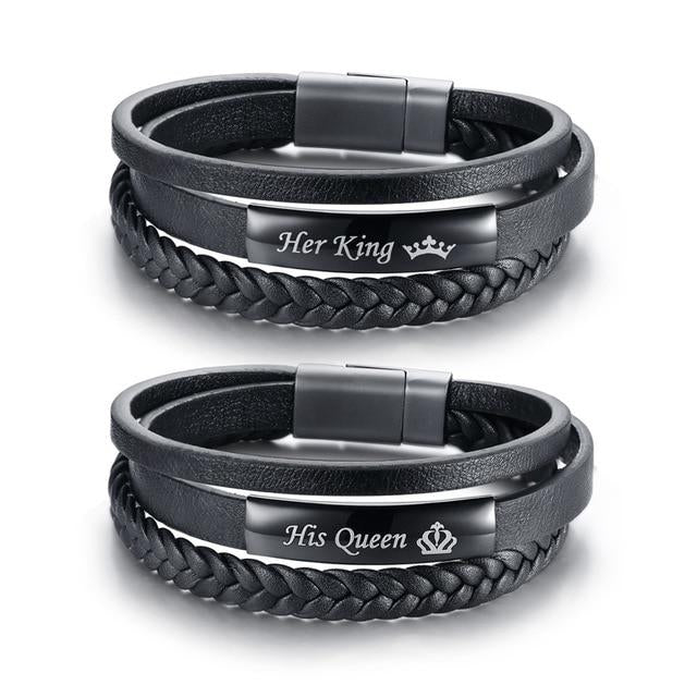 His Queen and Her King Couple Bracelets