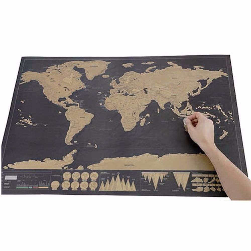 Scratch off travel map poster