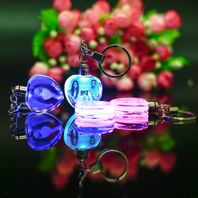 Personalised Crystal LED Light Illuminated Keyring