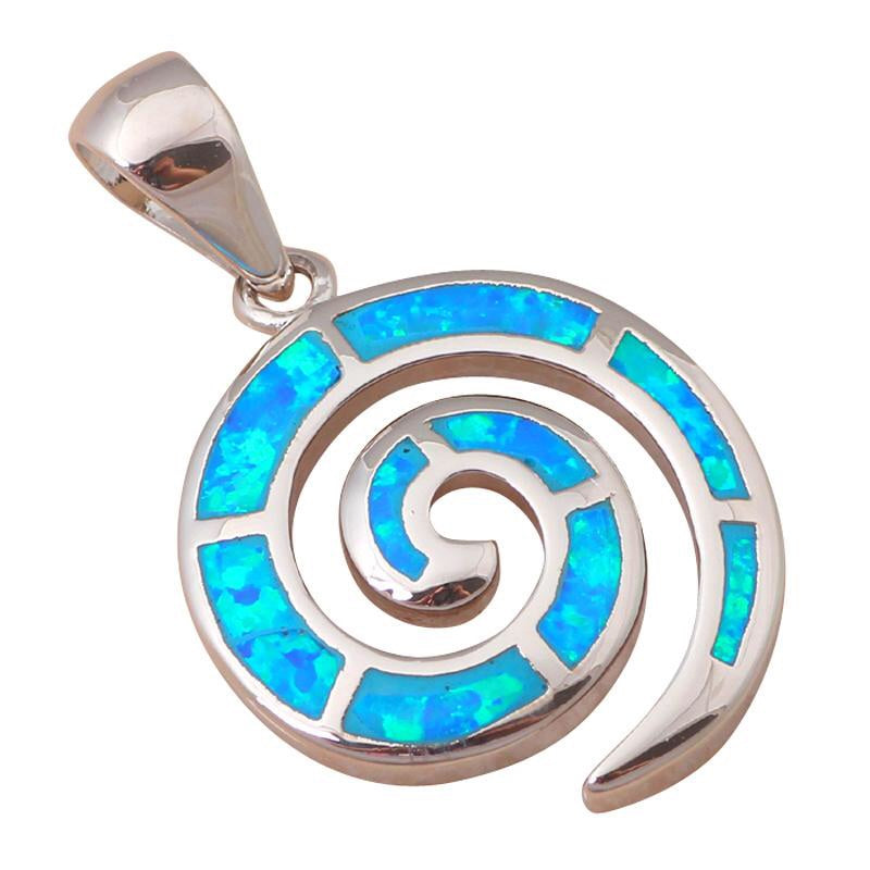 Blue Fire Opal 925 Sterling Silver Necklace/Pendants